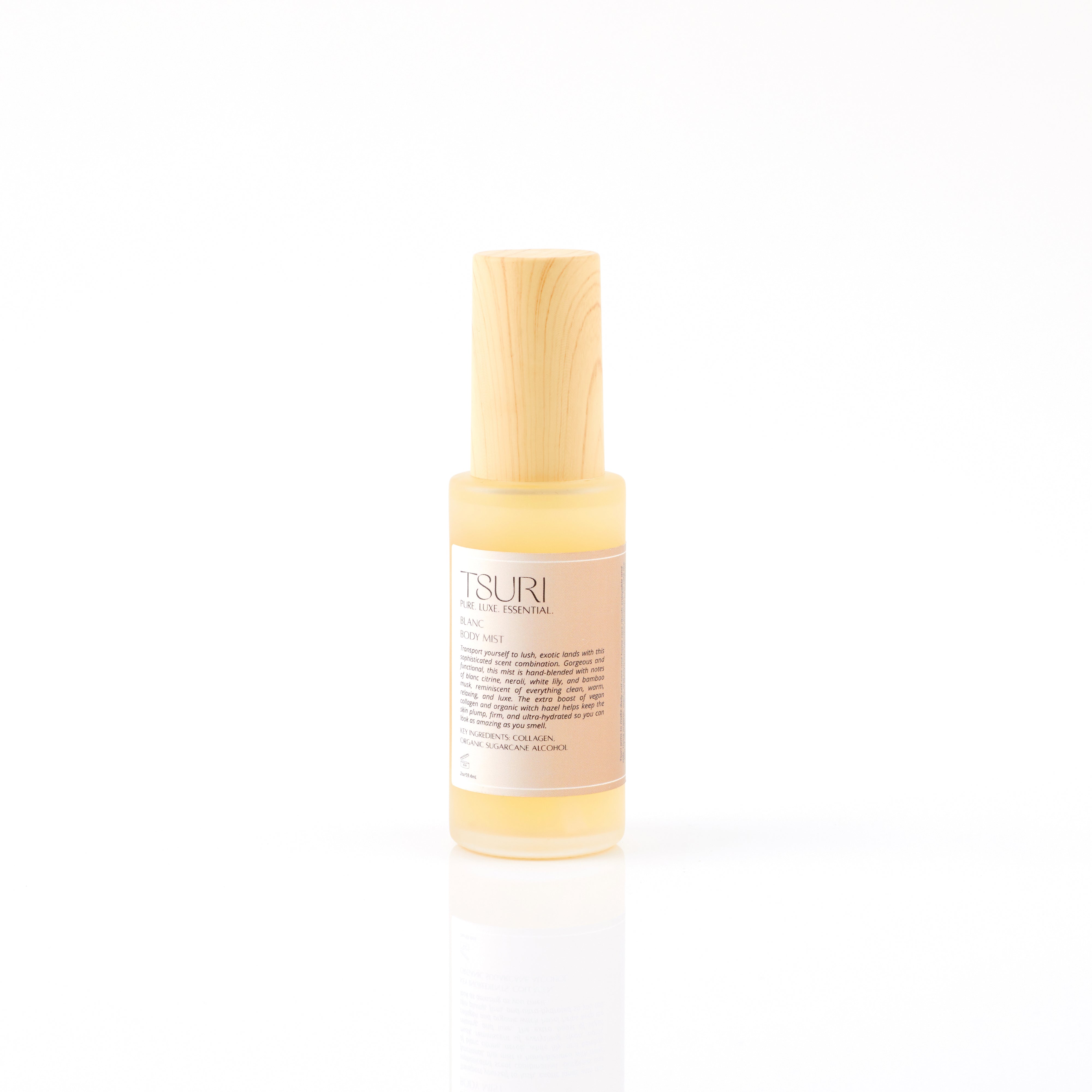 Blanc Citrine + Neroli Body Mist bottle with nourishing botanicals for skin and hair, infused with blanc citrine, neroli, and bamboo musk.