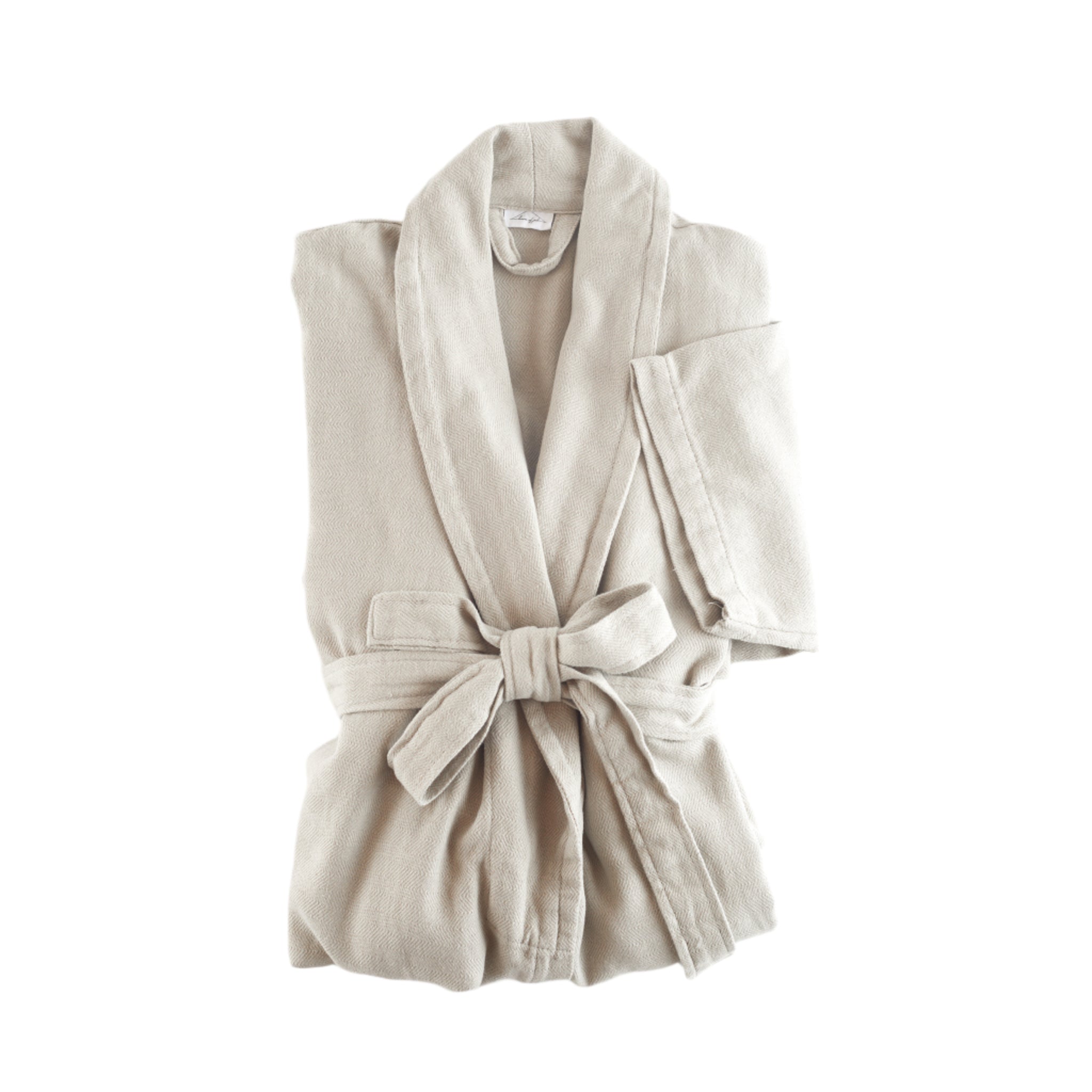 Turkish Cotton Robe in White Sands color, featuring a luxurious, personalized touch with custom embroidery options, perfect gift choice.