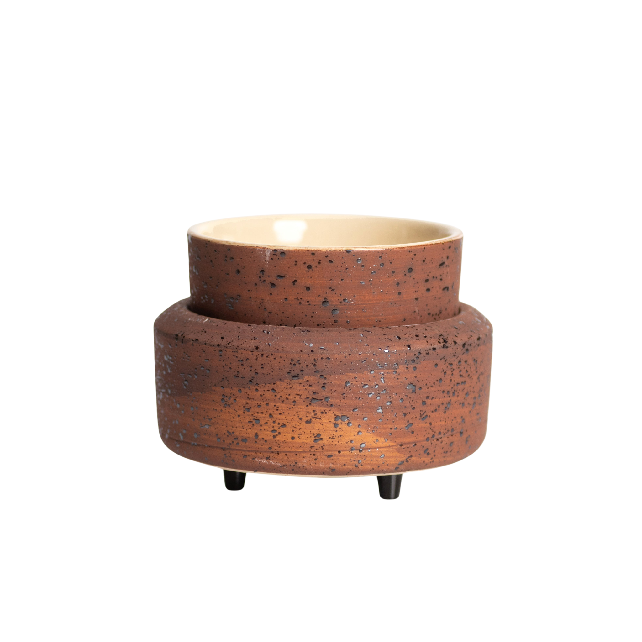 Minimalist Illuminating Fragrance Warmer in speckled brown, perfect for enhancing ambiance with Tsuri wax melts and elegant home décor.