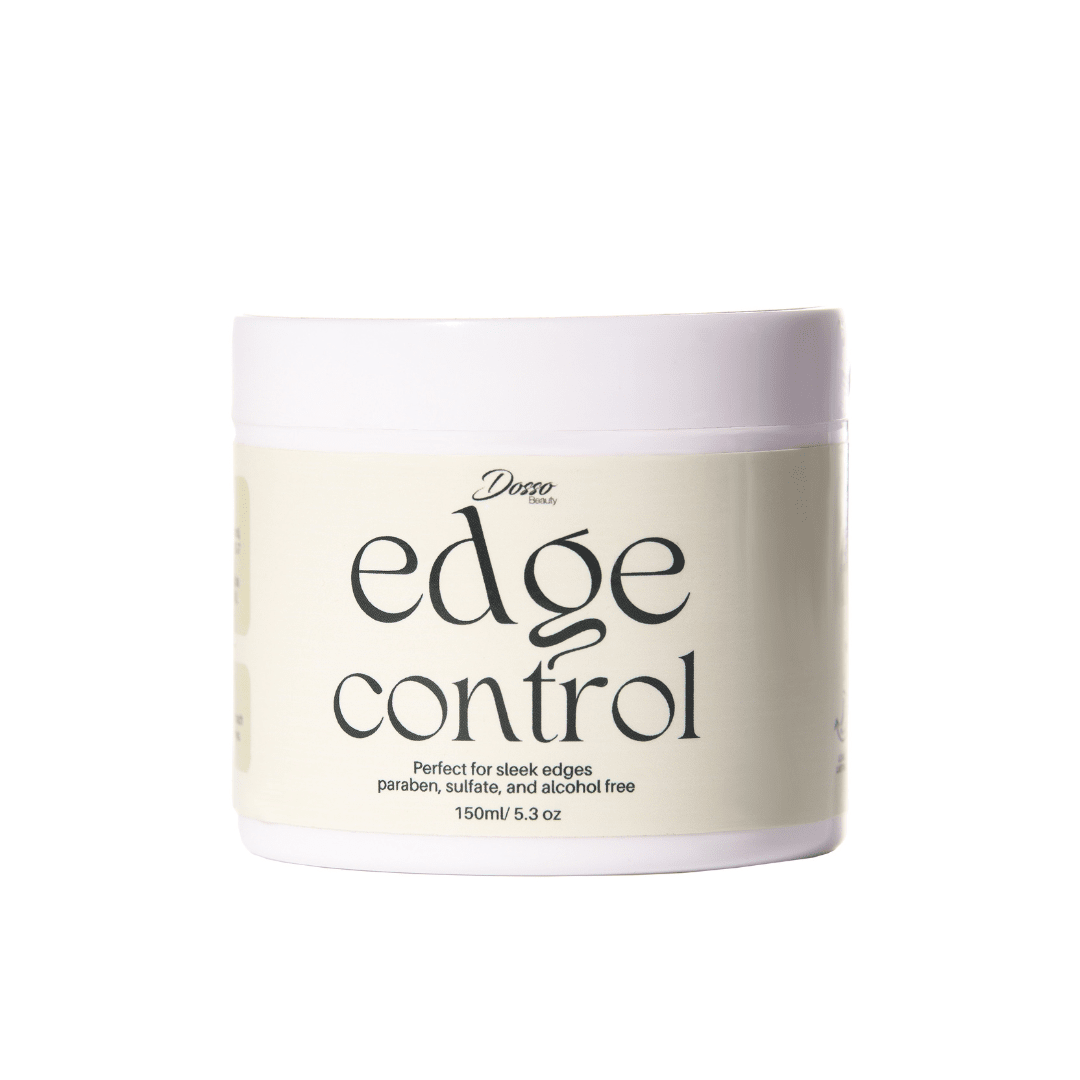 Organic Edge Control product for sleek, healthy edges; 150ml jar with sulfate-free, non-flaky formula suitable for all hair types.