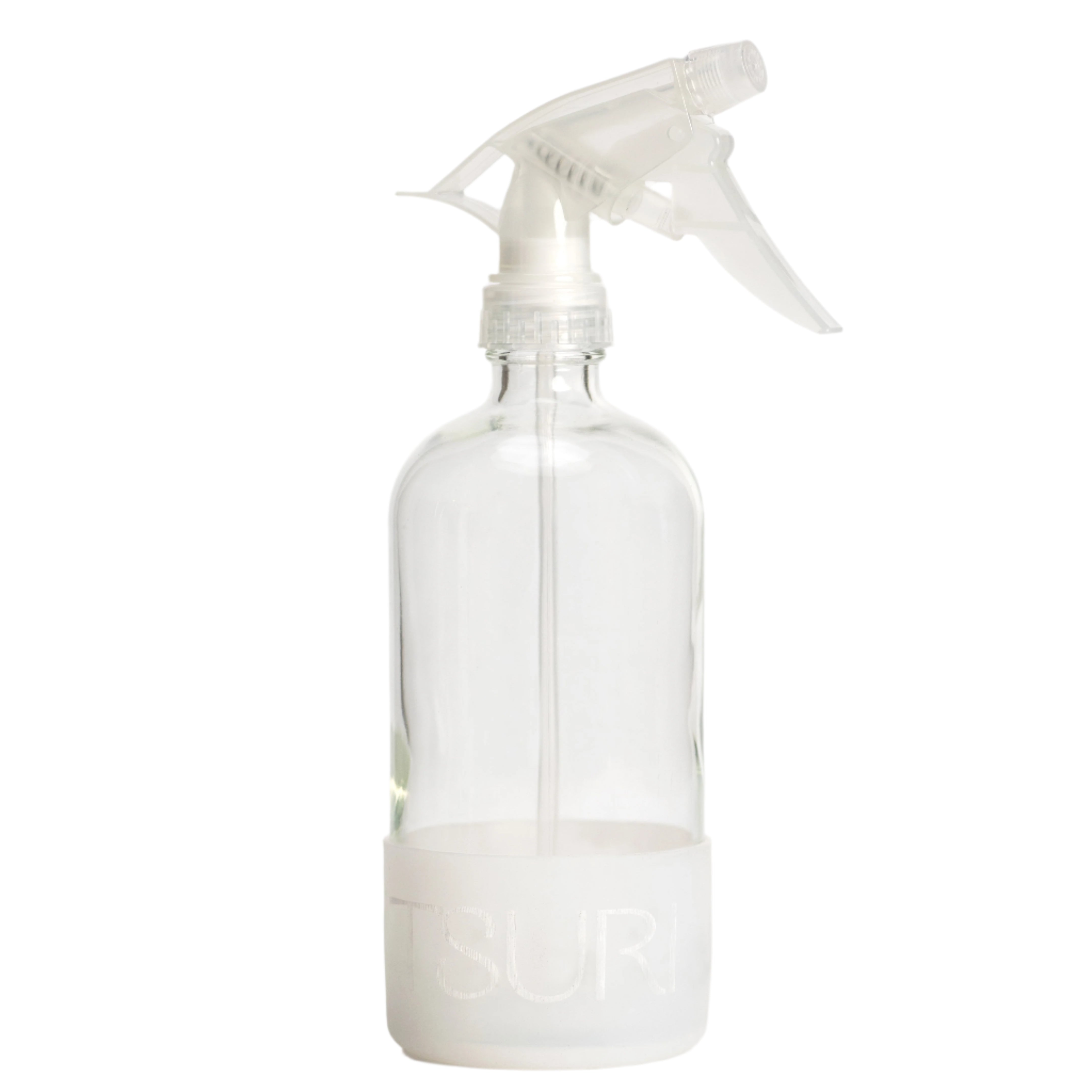 16oz reusable glass spray bottle for eco-friendly cleaning, compatible with Sage + Citrus Multipurpose Cleaner, minimalist design.