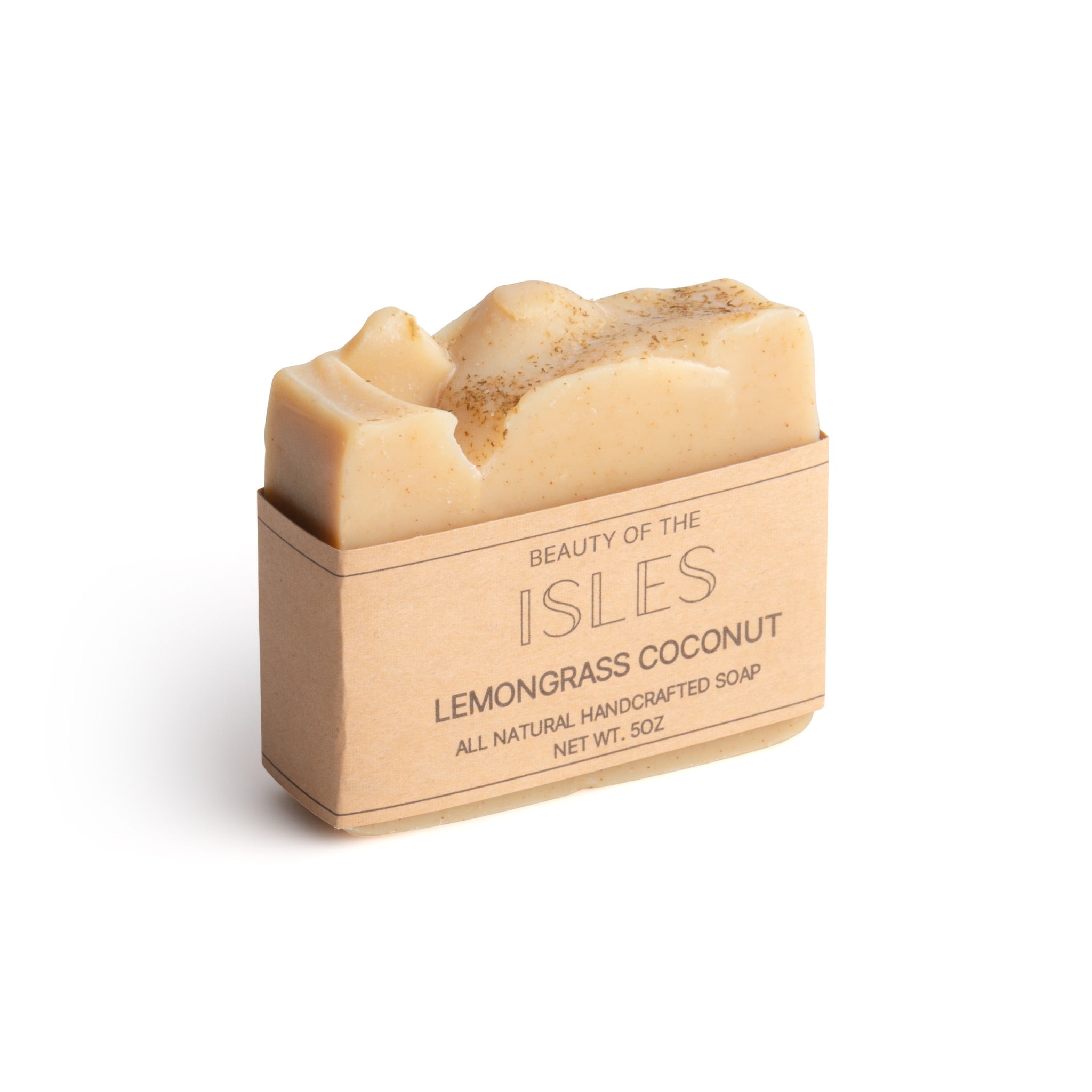 Lemongrass Coconut all natural handcrafted bar soap with rich botanical oils and extracts for refreshed, moisturized skin.