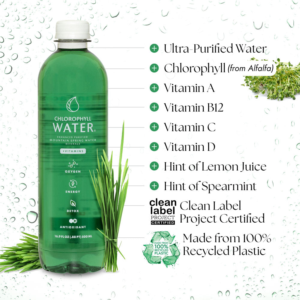 Chlorophyll Water® (Case of 12): Chlorophyll & Ultra-Purified Water
