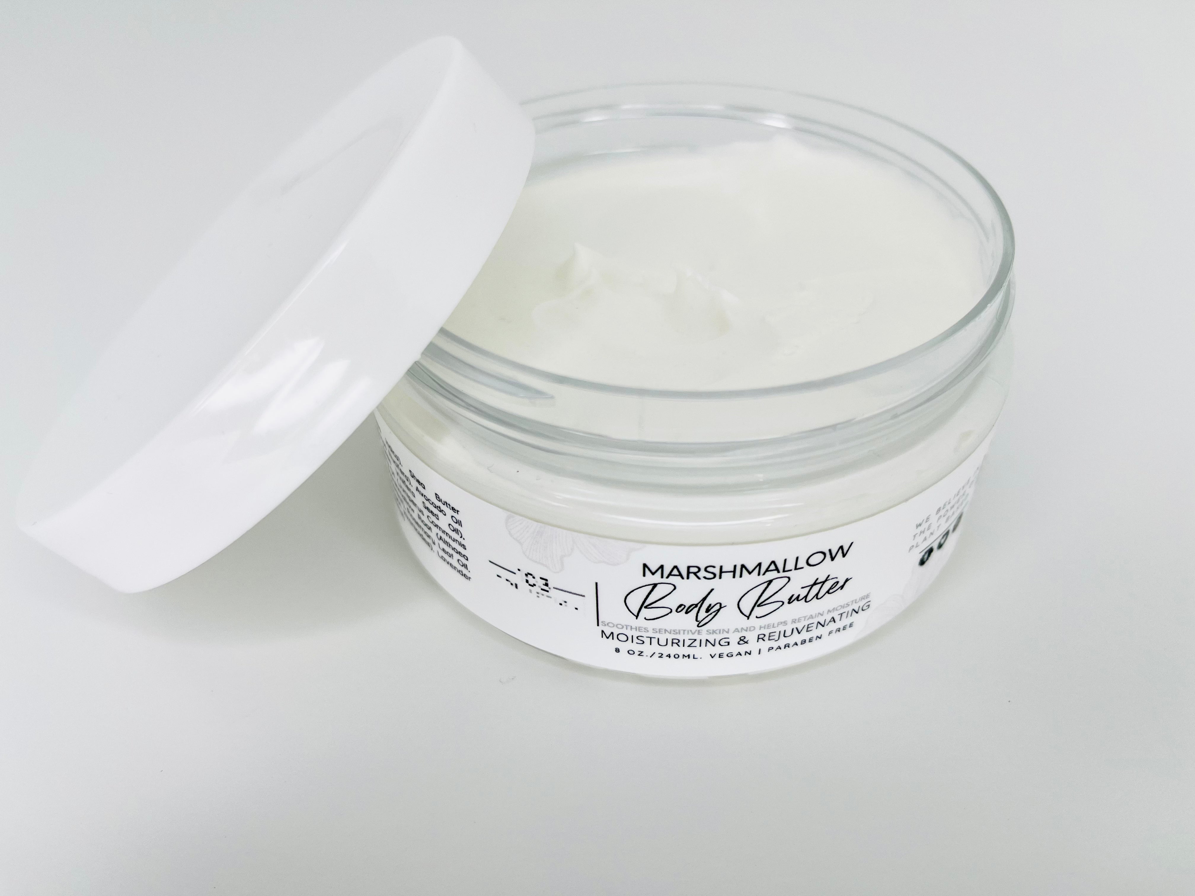 Marshmallow Body Butter for moisturizing and rejuvenation, part of Reset Bundle for sensitive or eczema-prone skin.