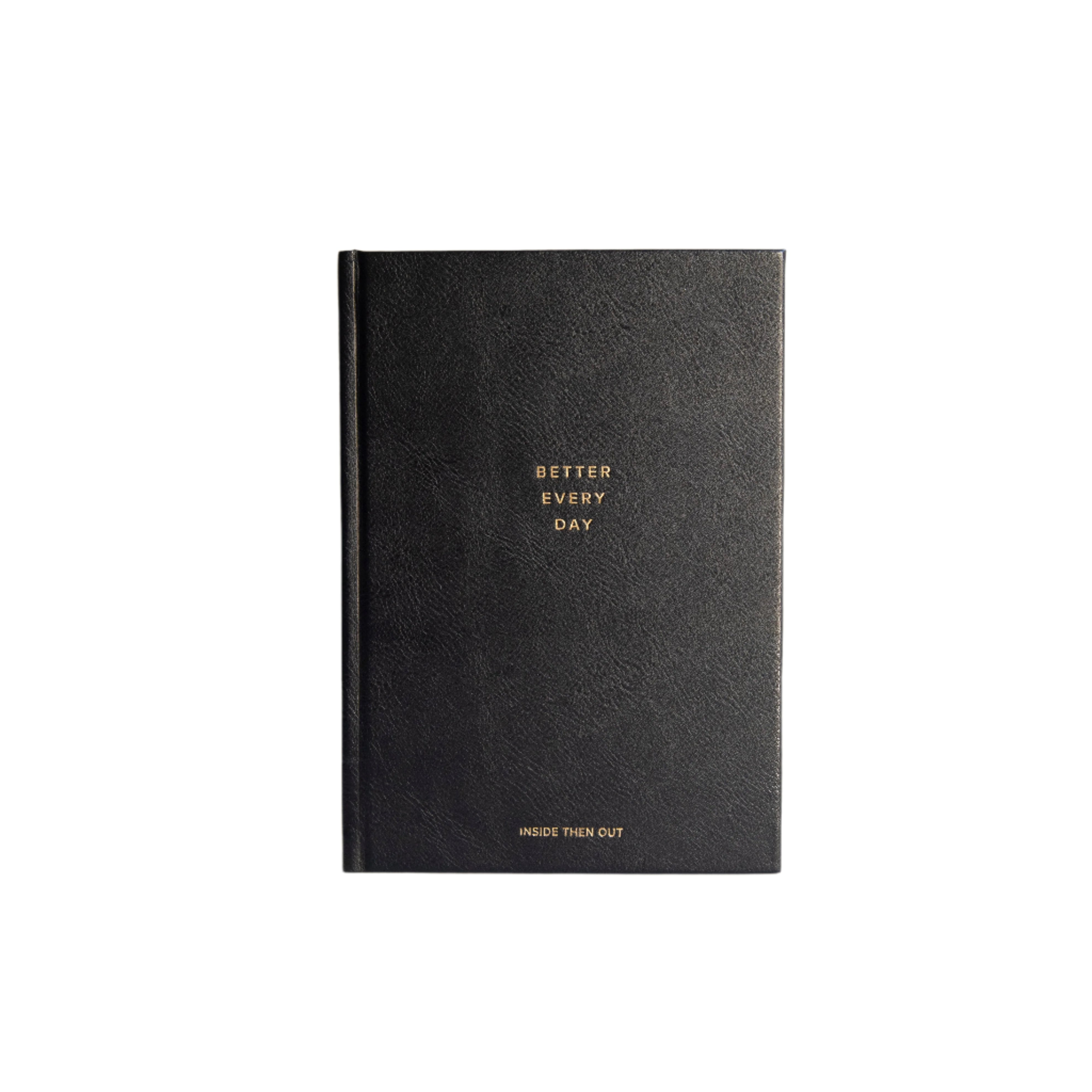"Better Every Day Journal with black cover, designed for personal growth and self-care with 365 daily reflection prompts."