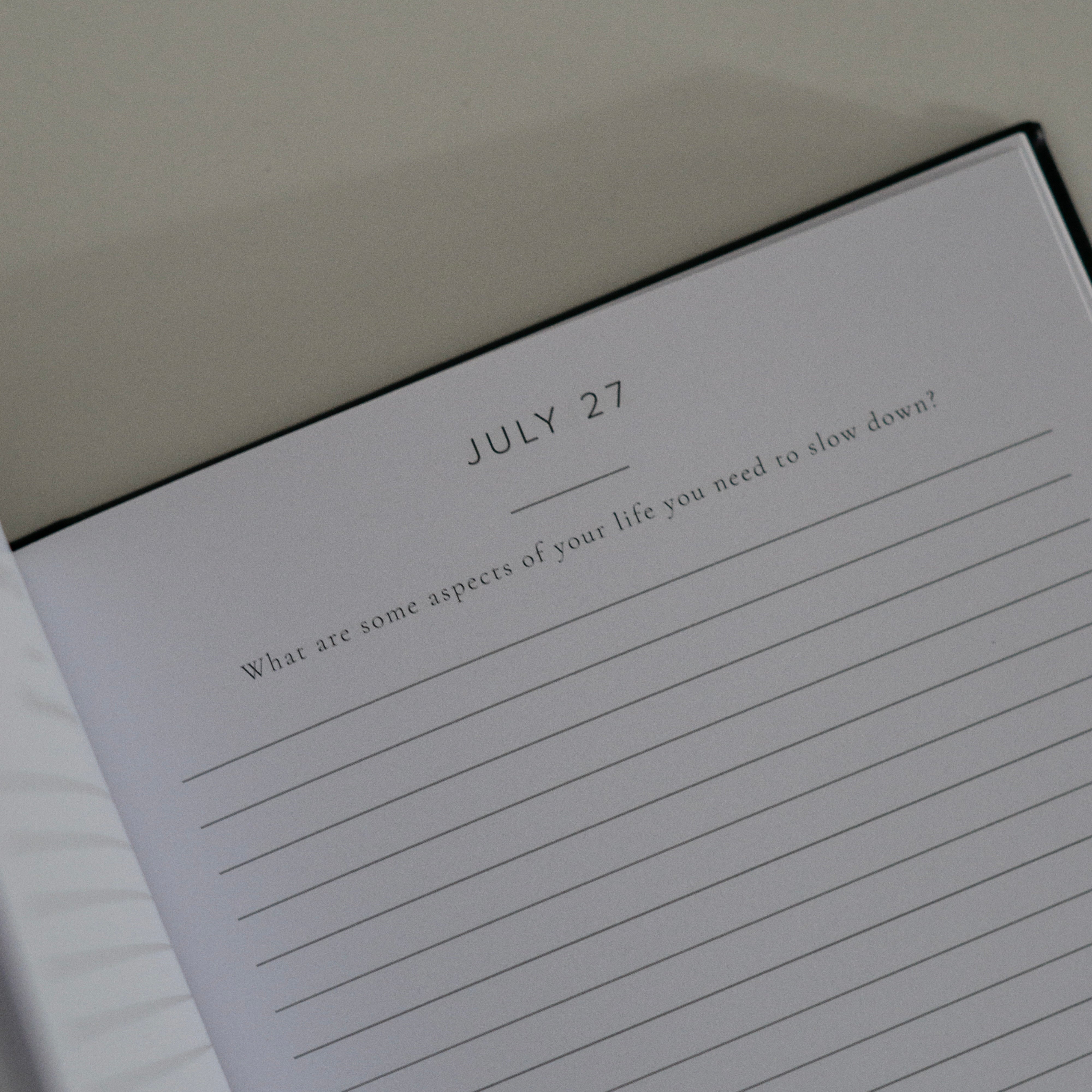 Open Better Every Day Journal showing daily prompt for July 27 on personal reflection and growth.